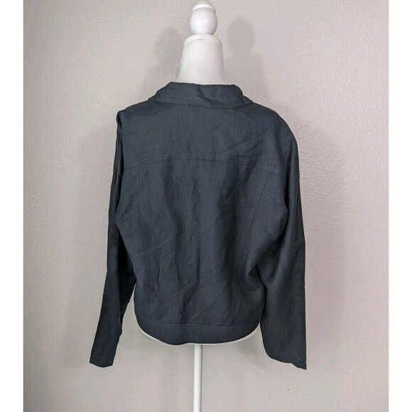 Nygard Black Linen Jacket Womens Size 12 Pockets - Picture 2 of 9